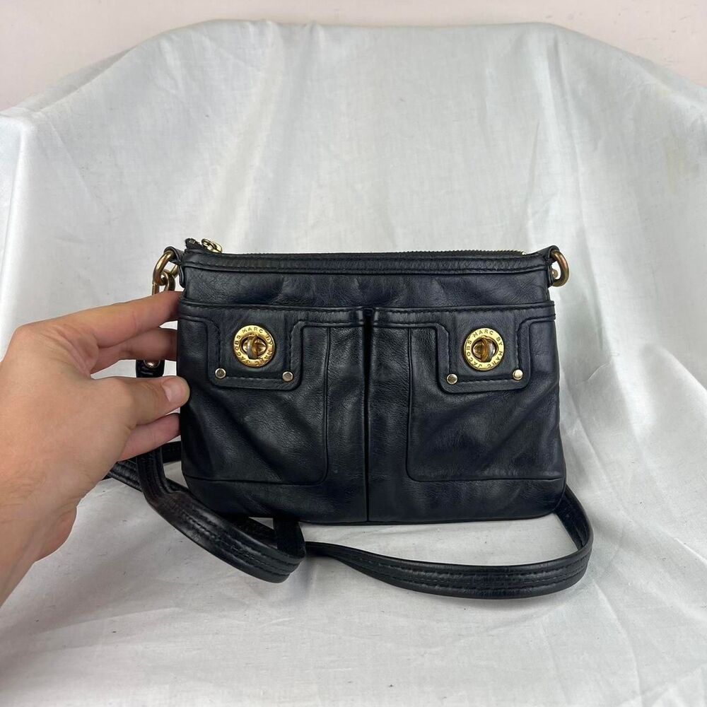 Marc By Marc Jacobs Vintage Black Leather Crossbody Purse Shoulder Bag
